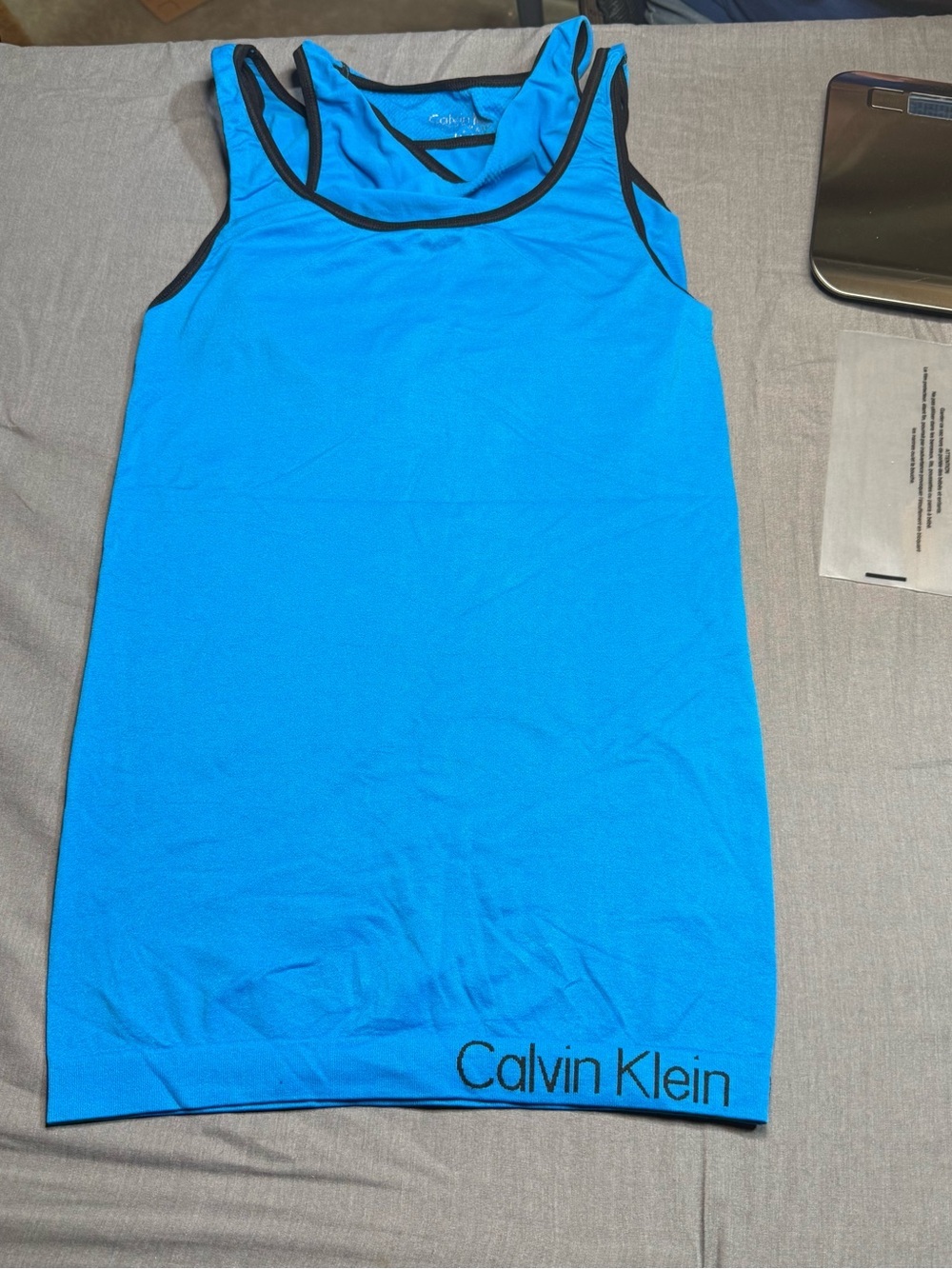 Calvin Klein Electric Blue Tank Top with Black Trim